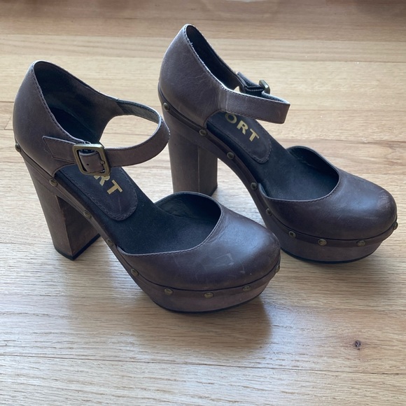 Report Leather Platform Heels - Picture 1 of 5
